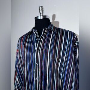 Robert Graham Men’s 2XL Long Sleeve Striped Shirt – Artist Edition